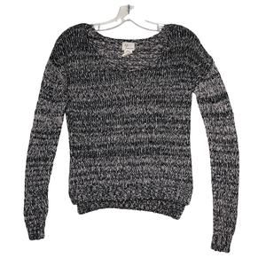 Andrea Jovine Women’s XS Knit Pullover Sweater Black White Scoop Neck